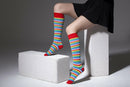 Women's Colorful Stripe Knee High Socks Set.