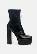 Boomer Chunky High Block Heel Boots.