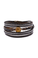 Rhinestone Encrusted Druzy Wrap Bracelet.