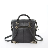 Ashley Small Black Leather Backpack.