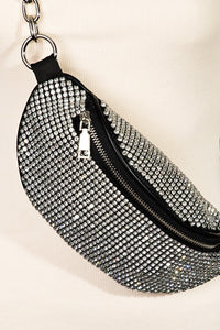 Fame Pave Rhinestone Crossbody Bag.