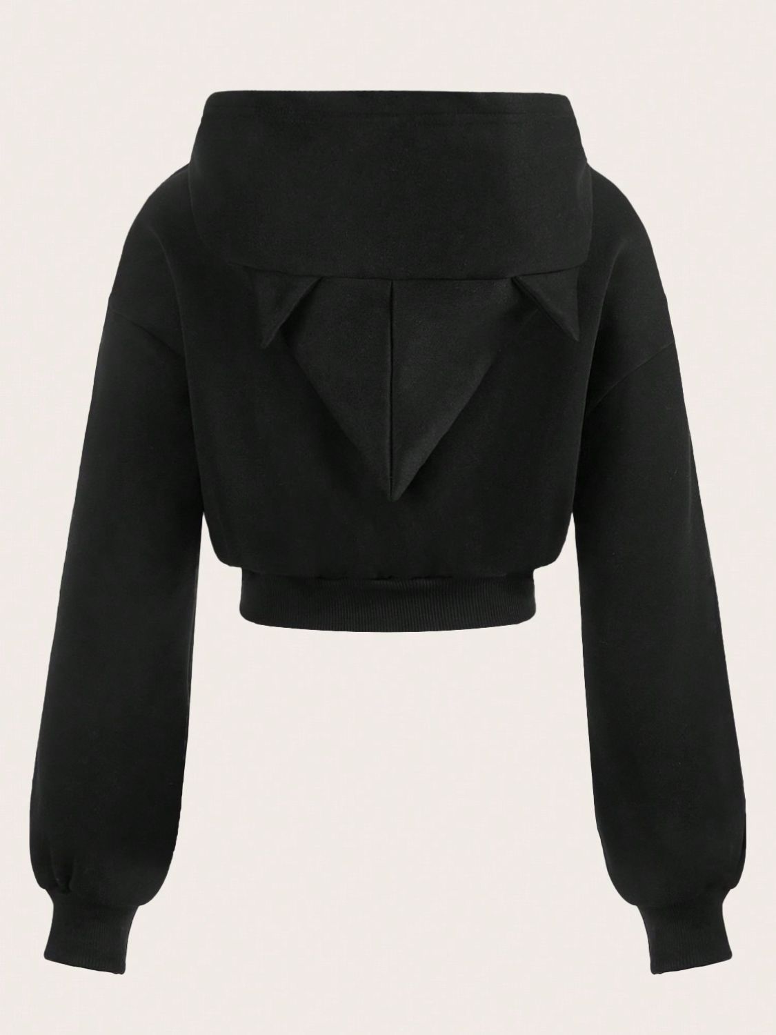 Zip Up Long Sleeve Cropped Hoodie.