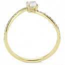 DA256 IP Gold(Ion Plating) Stainless Steel Ring With AAA Grade CZ in Clear