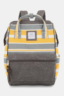 Himawari Striped Waterproof Nylon Backpack Bag with Side Pockets.