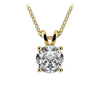 1.00 CTW AGI Certified Lab Grown Diamond Pendant - G/vs Clarity Round Cut in Choice of 14K White or Yellow Gold.