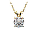 1.50 Ctw Prong Set Round Lab Grown Diamond Pendant in White /Yellow Gold G-Vs.