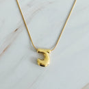 Balloon Letter Initial Necklace.