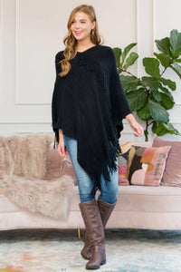 Asymmetric Fringe Poncho.