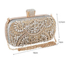 Diamond Evening Clutch Bag Wedding Golden Clutch Purse Chain Shoulder Handbag.