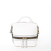 Ashley Small White Leather Backpack Purse.