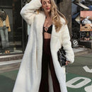 Female Winter Plush Thick Warm Loose Women Faux Rabbit Fur Coat.