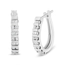 10K Gold Round and Baguette-Cut Diamond Hoop Earrings (I-J Color, I2-I3 Clarity).