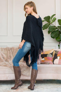 Asymmetric Fringe Poncho.