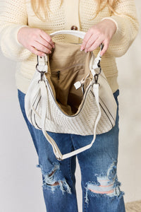 SHOMICO Weaved Vegan Leather Handbag.