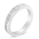 Women's 18K White Gold Princess Cut Diamond Band Ring (1 Cttw, G-H Color, SI1-SI2 Clarity).