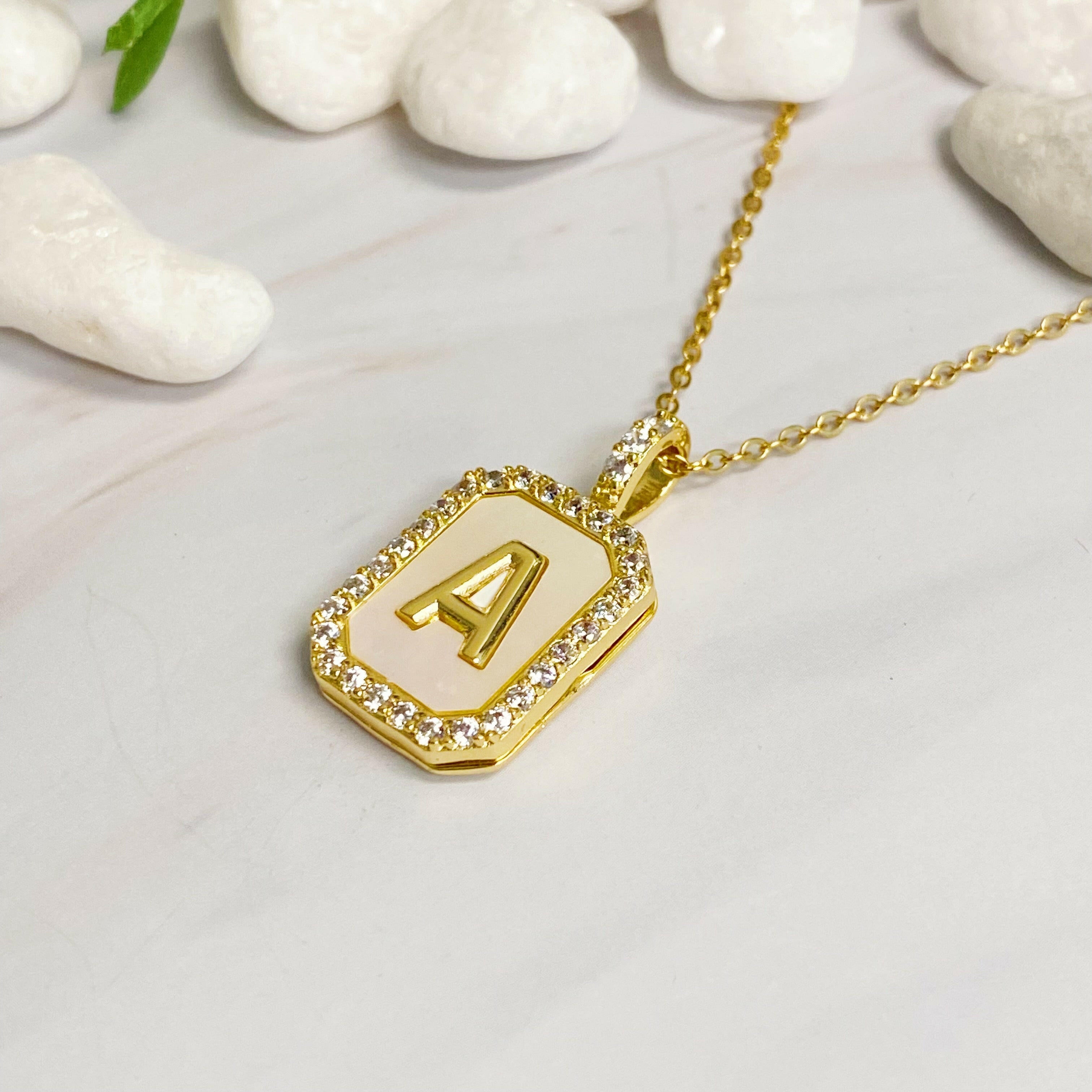 Initial Deco Open Locket Pendant Necklace.