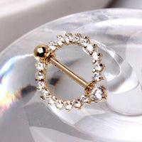 14Kt Yellow Gold Nipple Ring With Round CZ.