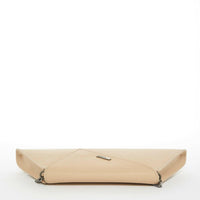 Angelica Nude Leather Clutch Purse.