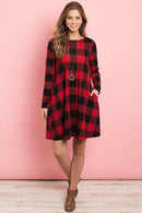 Long Sleeves Plaid Midi.