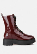 Molsh Faux Leather Ankle Biker Boots by Ruw.