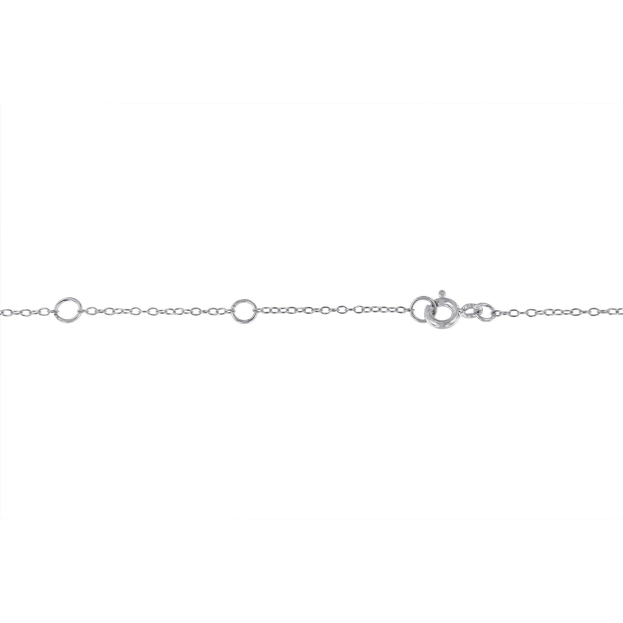 Sterling Silver Treated Diamond by Yard Necklace (3/4 Cttw, Blue Color, I2-I3 Clarity).