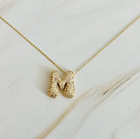 Crystal Bubble Initial Necklace.