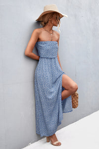 Strapless Split Maxi Dress