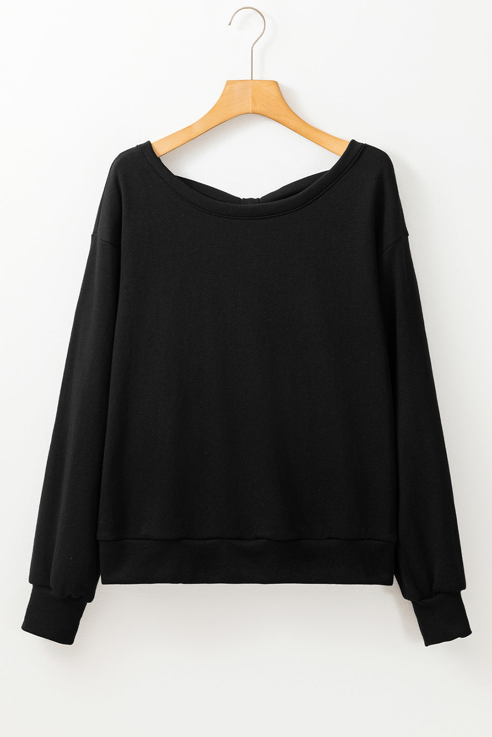 Bow Cutout Round Neck Long Sleeve Sweatshirt.