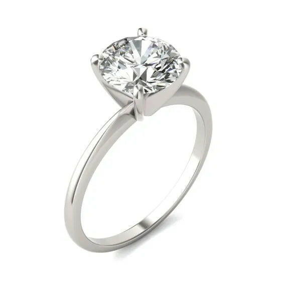 2 CTW Round Lab Grown Diamond Solitaire Engagement Ring 14K White Gold (G-Vs)