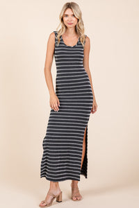 Mittoshop Striped Scoop Neck Sleeveless Maxi Dress.