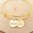 Personalized Gold Bangle - Custom Coordinates Bracelet.