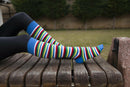 Women's Colorful Stripe Knee High Socks Set.