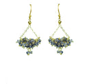 Iolite Cluster Chandelier Earrings.