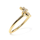 10K Yellow Gold 1/10 Cttw Diamond  Palm Tree Statement Ring (H-I Color, I1-I2 Clarity).