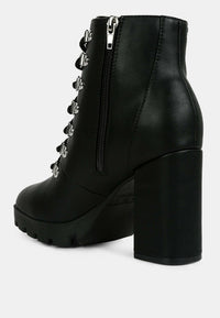 Hamiltons Lace Up Block Heel Boots by Ruw.