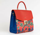 SIMONE - Red Print Vegan Leather Handbag.