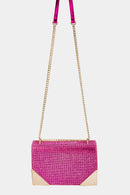 Fame Rhinestone Studded Rectangle Crossbody Bag.