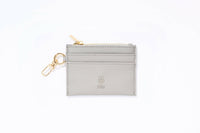 Clip Card Holder With Zipper - Oyster Gold.