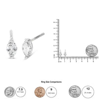 14K White Gold 1/2 Cttw 2 Prong Set Marquise Solitaire Lab Grown Diamond Stud Earrings (F-G Color, VS2-SI1 Clarity).