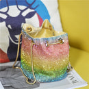 Crystal Bucket Bag for Women Multicolor Rhinestone Beaded Handbag Luxury.