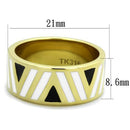 TK2037 IP Gold(Ion Plating) Stainless Steel Ring With Epoxy in Multi Color