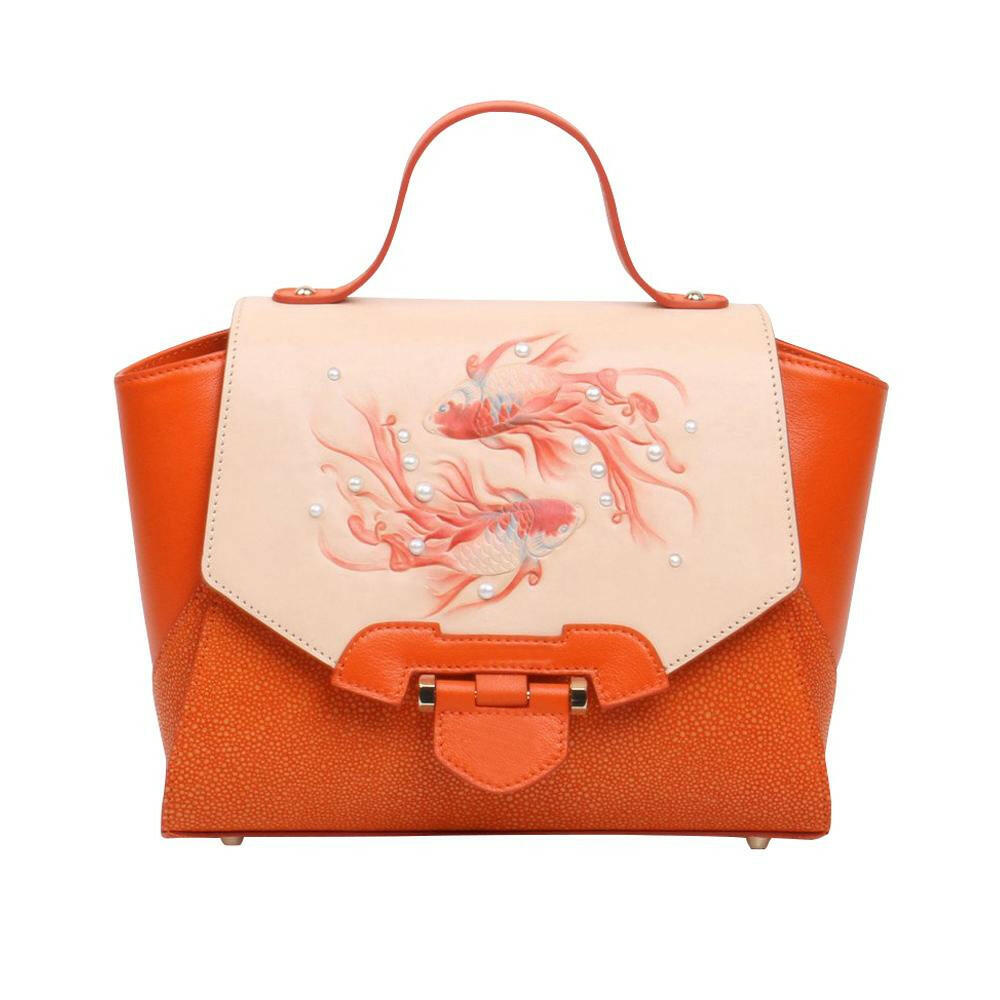 Koi Small Orange Satchel.