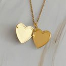 Shell Heart Locket Pendant Necklace.