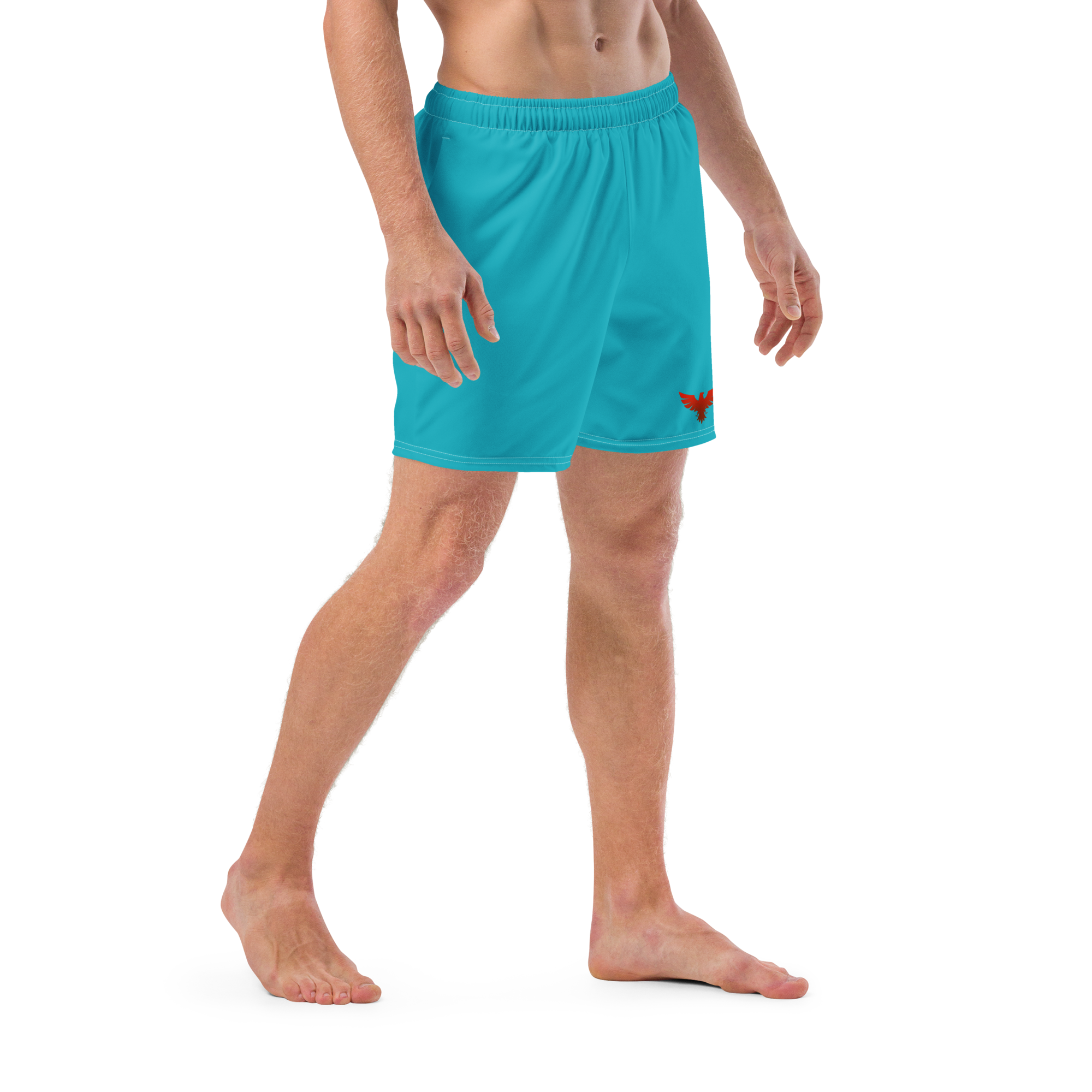 Men's Classic Teal Recycled Mid-Length UPF 50+ Swim Shorts.