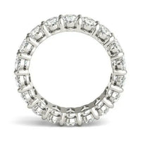 4 CTW Oval Lab Grown Diamond Couture Classic Eternity Ring 14K White Gold (G-Vs).