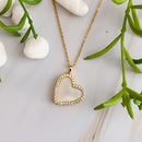 Shell Heart Locket Pendant Necklace.