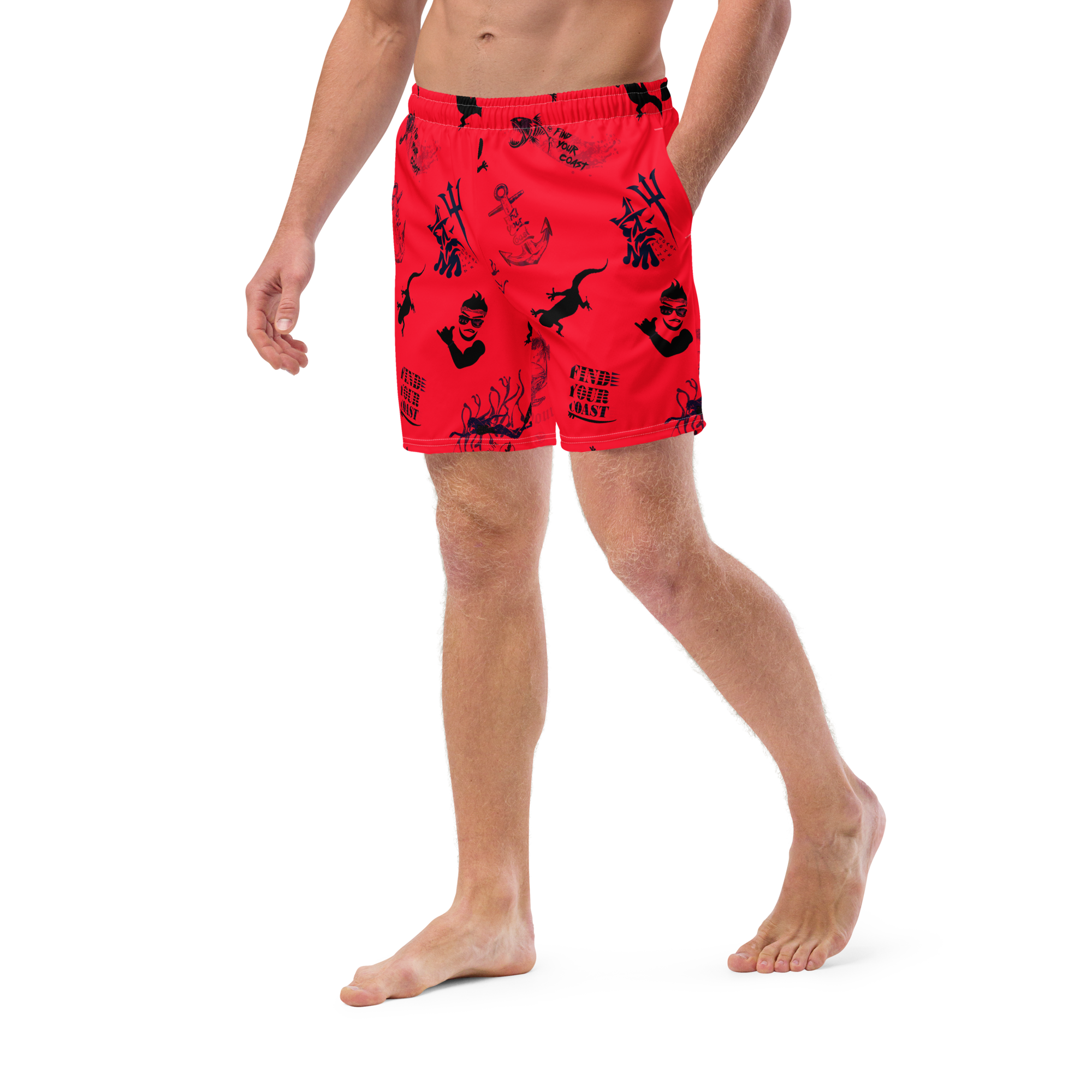 Men's Find Your Coast Parade Recycled Mid-Length UPF 50+ Swim Shorts