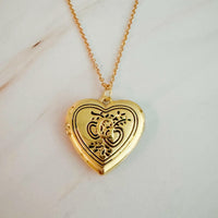 Nostalgic Heart Initial Open Locket Necklace.