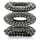 1W033 Ruthenium Brass Ring With Top Grade Crystal in Black Diamond.