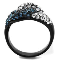 Black(Ion Plating) Stainless Steel Ring With Top Grade Crystal in Montana